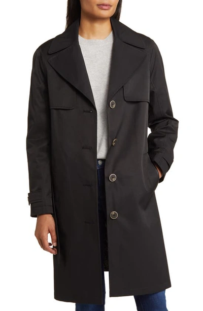 Shop Via Spiga Belted Trench Coat In Black