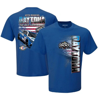 Shop Checkered Flag Royal 2023 Daytona 500 T-shirt