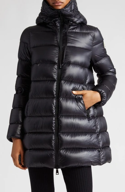 Shop Moncler Suyen Quilted Down Parka In Black