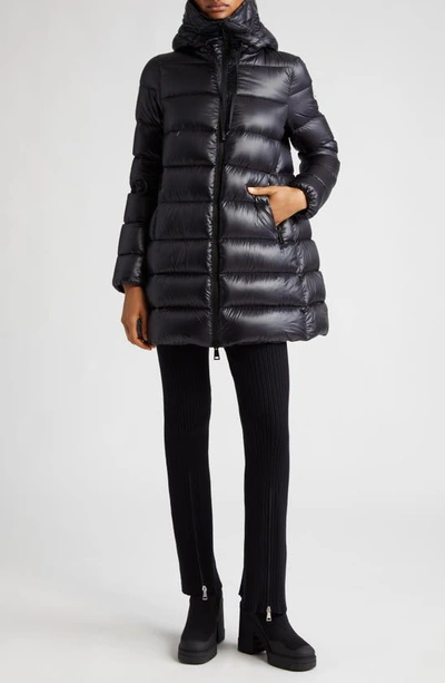 Moncler Suyen Down Quilted Nylon Hooded Parka In Black