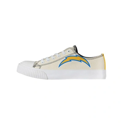 Shop Foco Cream Los Angeles Chargers Low Top Canvas Shoes