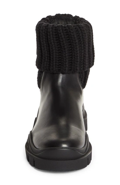 Shop Moncler Larue Knit Cuff Chelsea Boot In Black