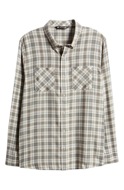 Shop Travismathew Cloud Plaid Flannel Button-up Shirt In Moonbeam/ Quiet Shade