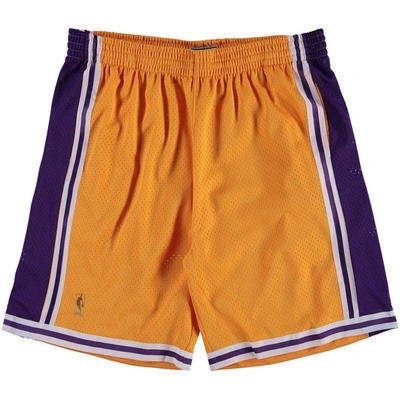 Shop Mitchell & Ness Gold Los Angeles Lakers Big & Tall Hardwood Classics Swingman Shorts