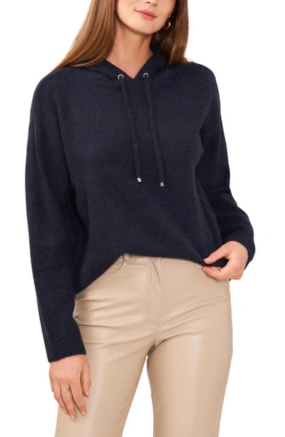 Shop Vince Camuto Jersey Knit Hooded Sweater In Palace Blue