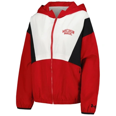 Shop Under Armour Red/white Wisconsin Badgers Game Day Full-zip Jacket