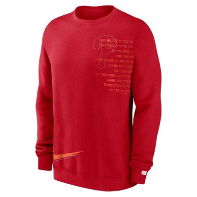 Shop Nike Red Philadelphia Phillies Statement Ball Game Fleece Pullover Sweatshirt