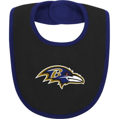 Shop Outerstuff Newborn & Infant Purple/black Baltimore Ravens Home Field Advantage Three-piece Bodysuit, Bib & Boot