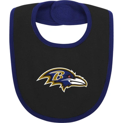 Outerstuff Newborn & Infant Purple/black Baltimore Ravens Home Field Advantage Three-piece Bodysuit, In Purple