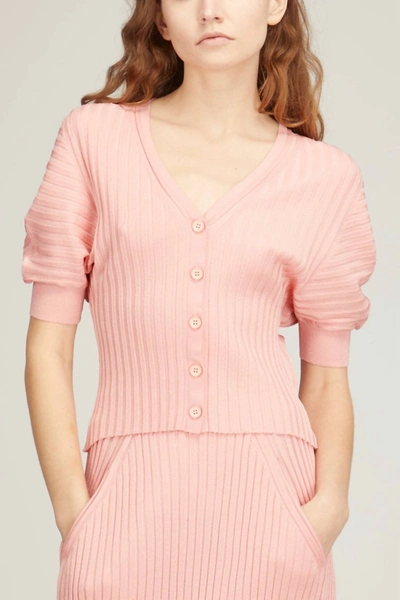 Shop Christian Wijnants Knit Cardi In Peach In Pink