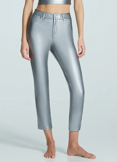 Shop Commando Faux Leather Five Pocket Pant In Platinum In Silver