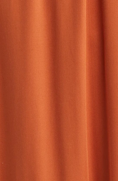 Shop Du Paradis Tie Waist Long Sleeve Asymmetric Maxi Dress In Rust