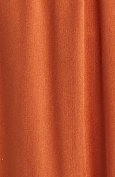 Du Paradis Puff Sleeve Corduroy Midi Dress In Rust