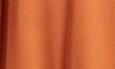 Du Paradis Puff Sleeve Corduroy Midi Dress In Rust