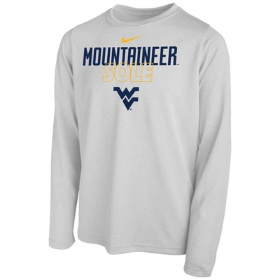Shop Nike Youth   White West Virginia Mountaineers 2023 On Court Sole Bench T-shirt