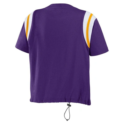 Shop Wear By Erin Andrews Purple Minnesota Vikings Cinched Colorblock T-shirt