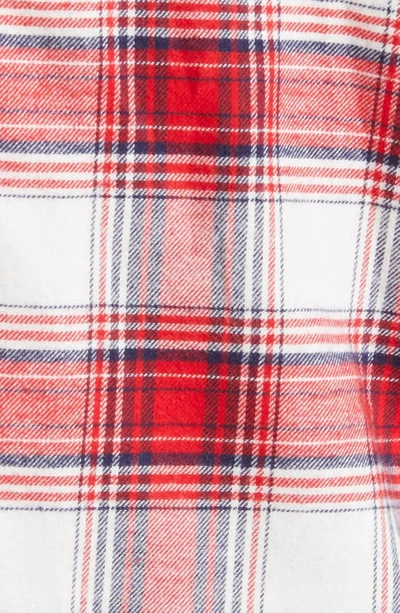 Shop Eberjey Plaid Cotton Flannel Pajamas In Tartan Plaid Haute Red Ivory