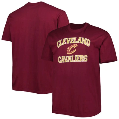 Shop Profile Wine Cleveland Cavaliers Big & Tall Heart & Soul T-shirt In Maroon