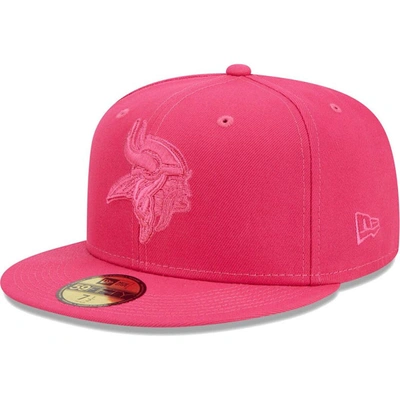 Shop New Era Pink Minnesota Vikings Color Pack 59fifty Fitted Hat