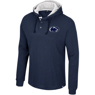 Shop Colosseum Navy Penn State Nittany Lions Affirmative Thermal Hoodie Long Sleeve T-shirt