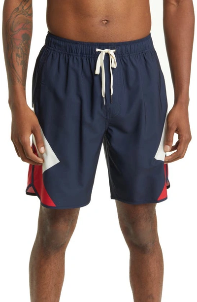 Fair Harbor The Anchor Swim Trunks In Red Mc