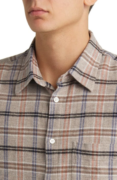 Shop Nn07 Arne 5166 Plaid Cotton Flannel Button-up Shirt In Pastel Check