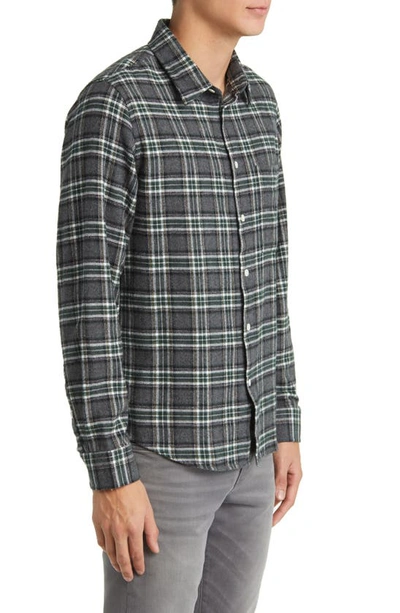 Shop Nn07 Arne 5166 Plaid Cotton Flannel Button-up Shirt In Sable Check