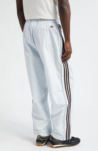 Shop Y-3 X Wales Bonner 3-stripes Recycled Nylon Track Pants In Blue Tint
