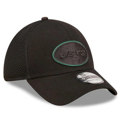 Shop New Era Black New York Jets Team Neo 39thirty Flex Hat