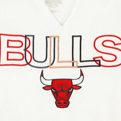 Shop Concepts Sport White Chicago Bulls Sunray Notch Neck Long Sleeve T-shirt