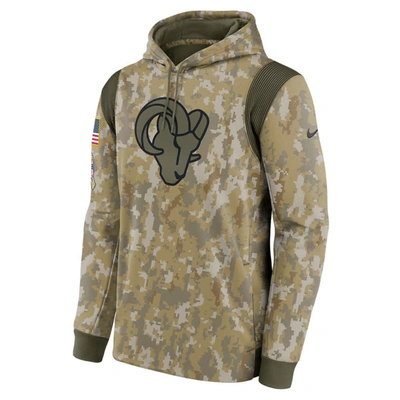 Shop Nike Camo Los Angeles Rams 2021 Salute To Service Therma Performance Pullover Hoodie