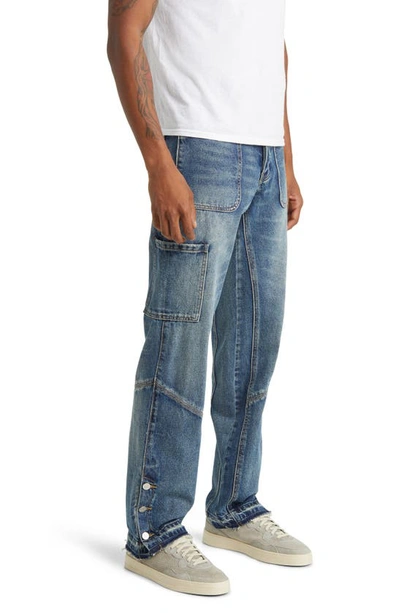Shop Diet Starts Monday Release Hem Nonstretch Cotton Denim Carpenter Jeans In Washed Indigo