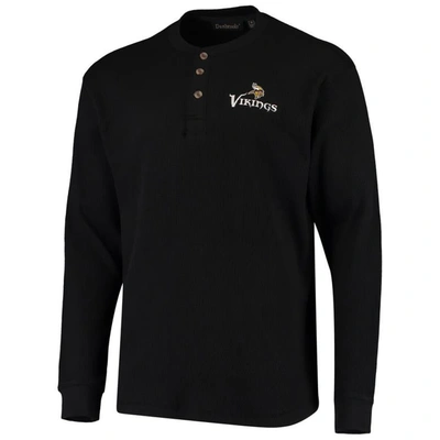 Shop Dunbrooke Black Minnesota Vikings Logo Maverick Thermal Henley Long Sleeve T-shirt
