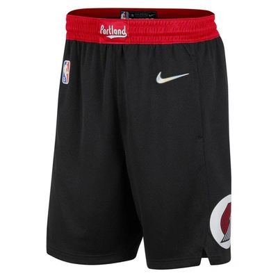 Shop Nike Black/red Portland Trail Blazers 2021/22 City Edition Swingman Shorts