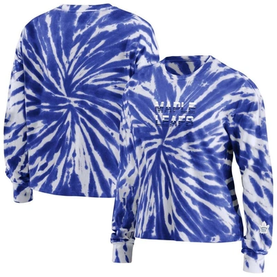 Shop Wear By Erin Andrews Blue Toronto Maple Leafs Tie-dye Long Sleeve T-shirt