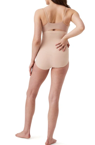 Shop Spanxr Oncore Open Bust Shaper Bodysuit In Soft Nude