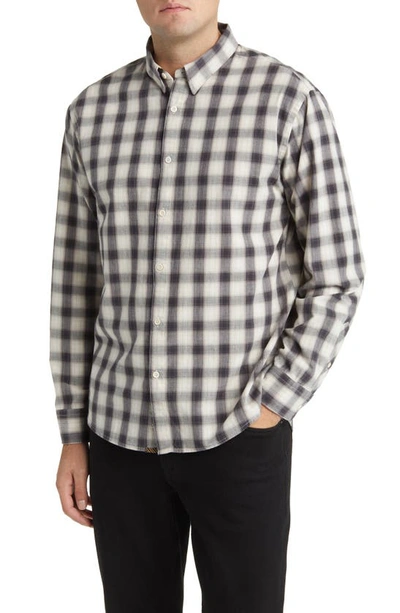 Shop Billy Reid Tuscumbia Plaid Flannel Button-up Shirt In Black/ Natural