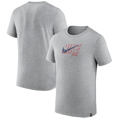 Shop Nike Black Paris Saint-germain Swoosh Club T-shirt In Heather Gray