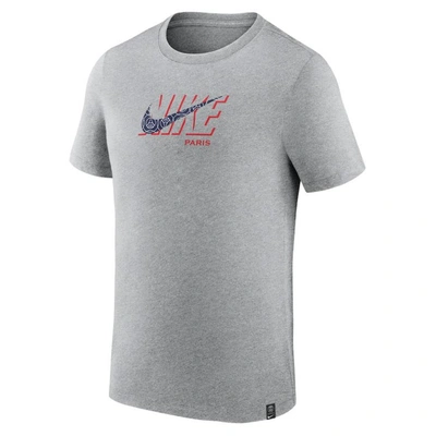 Shop Nike Black Paris Saint-germain Swoosh Club T-shirt In Heather Gray