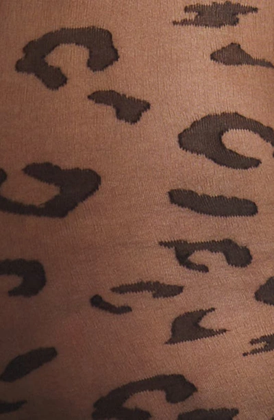 Commando Leopard-pattern Sheer Tights In Black