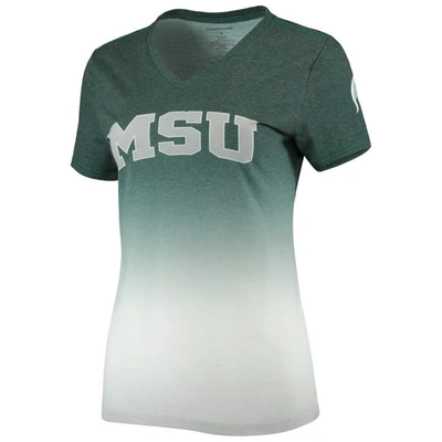 Shop Boxercraft Heathered Green Michigan State Spartans Ombre V-neck T-shirt In Heather Green