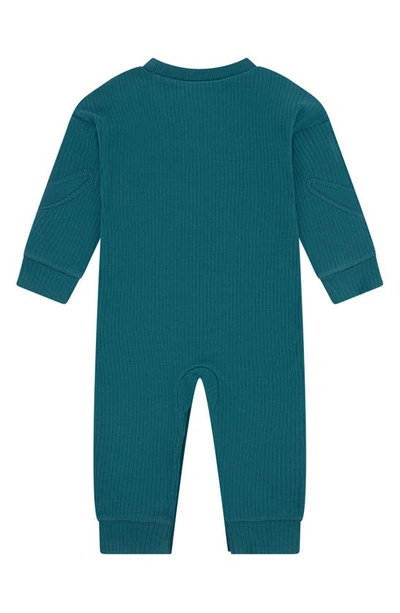 Shop Nike Ready Set Organic Cotton Rib Coveralls In Geode Teal