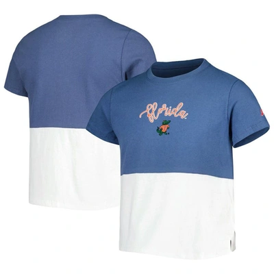 Shop League Collegiate Wear Girls Youth  Navy/white Florida Gators Colorblocked T-shirt