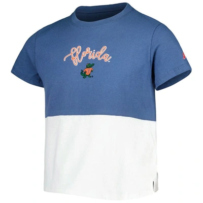 Shop League Collegiate Wear Girls Youth  Navy/white Florida Gators Colorblocked T-shirt