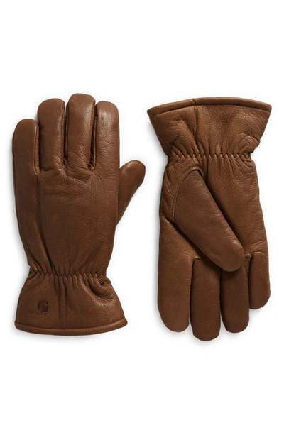 Shop Carhartt Work In Progress Fonda Leather Gloves In Hamilton Brown