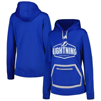 Shop Adidas Originals Adidas Blue Tampa Bay Lightning Team Pullover Hoodie