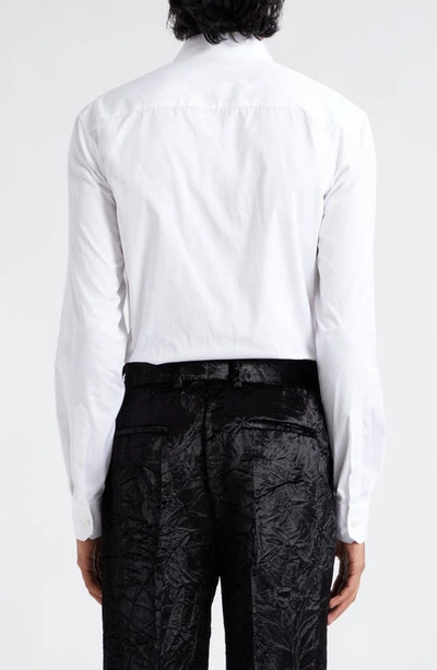 Shop Versace Cotton Poplin Button-up Shirt In Optical White