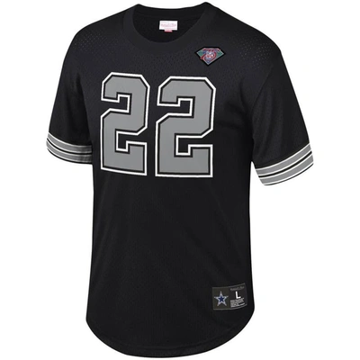Shop Mitchell & Ness Emmitt Smith Black Dallas Cowboys Retired Player Name & Number Mesh Top