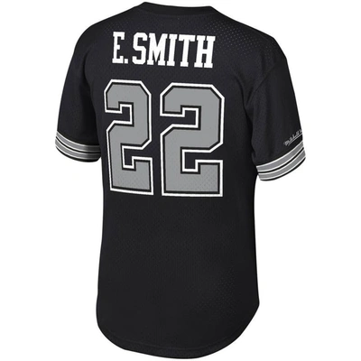 Shop Mitchell & Ness Emmitt Smith Black Dallas Cowboys Retired Player Name & Number Mesh Top