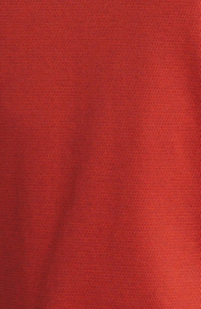 Shop Hugo Boss Pleins Tipped Long Sleeve Polo In Dark Red